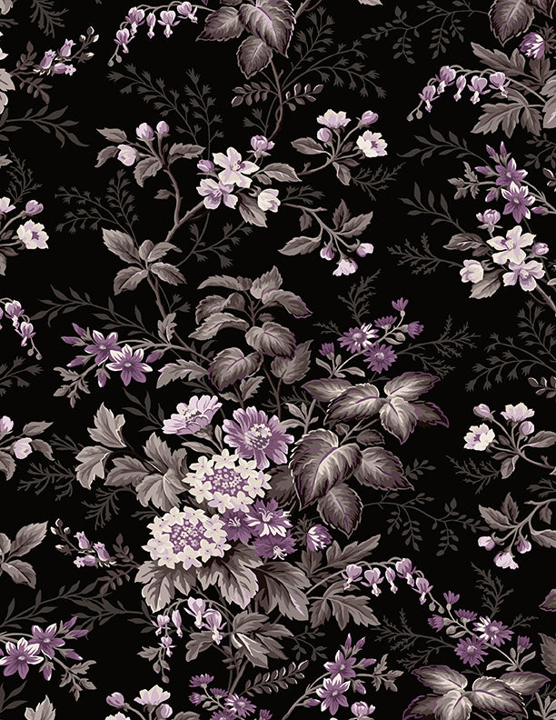 Large Floral Black
