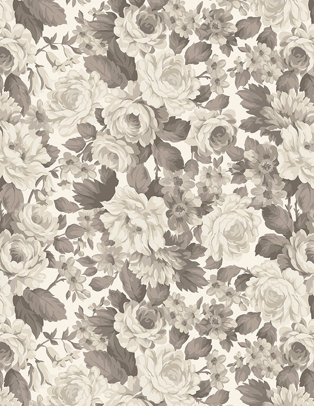 Packed Floral Ivory Tonal