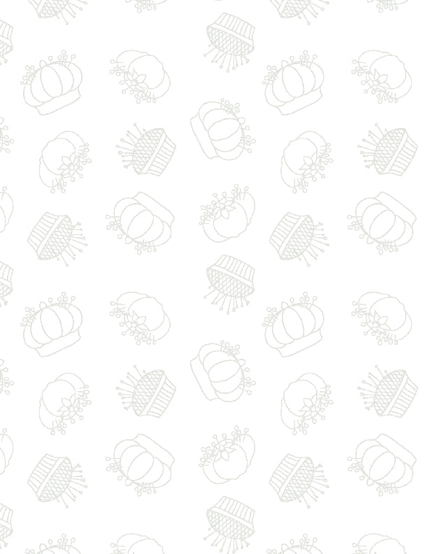 Essentials Sew Happy - Pincushions White on White