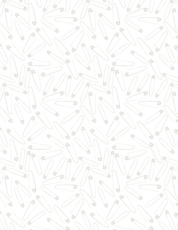 Essentials Sew Happy - Safety Pins White on White
