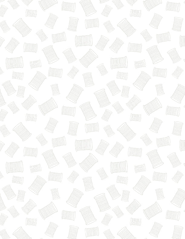 Essentials Sew Happy - Spools White on White