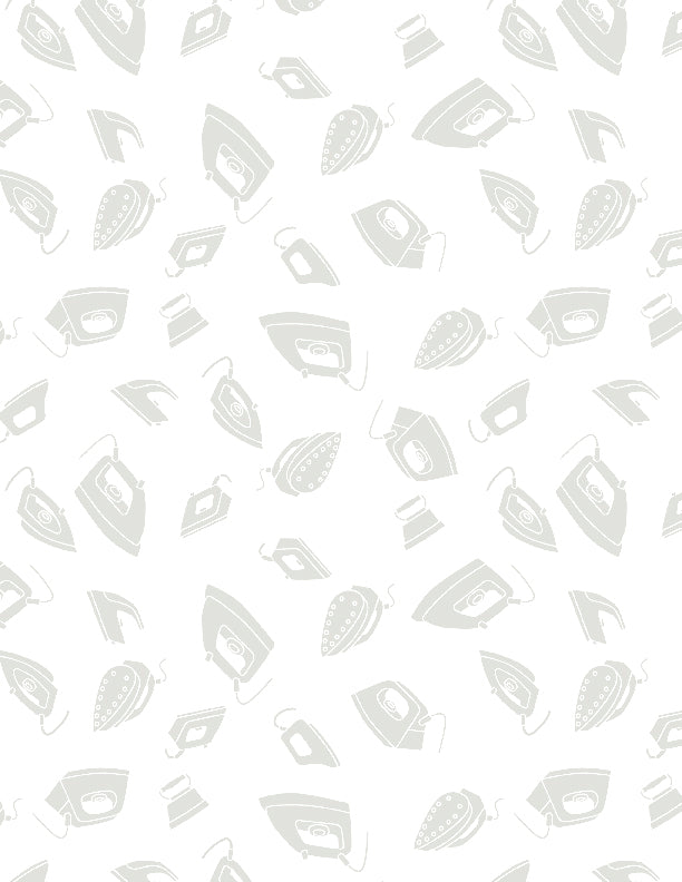 Essentials Sew Happy - Irons White on White