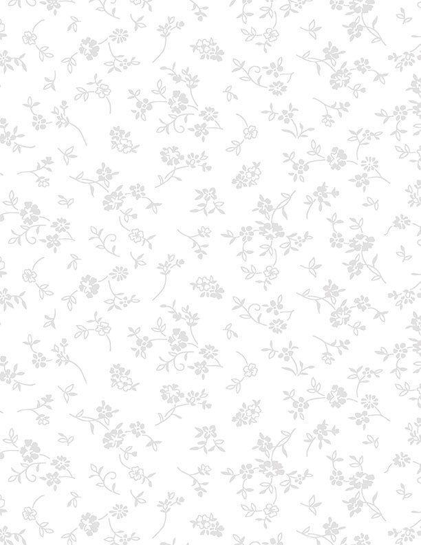 Ditsy Floral White on White