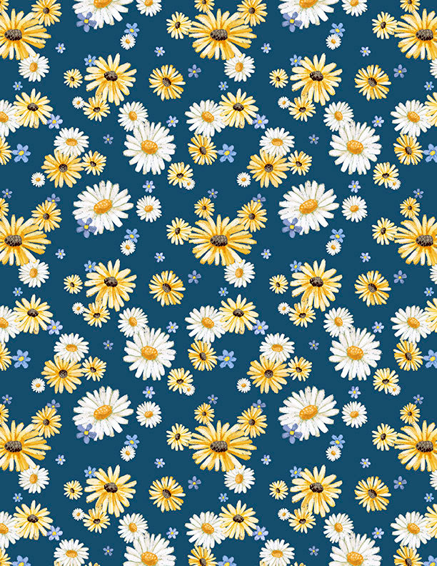 Friendly Farmstead - Daisies All Over Blue