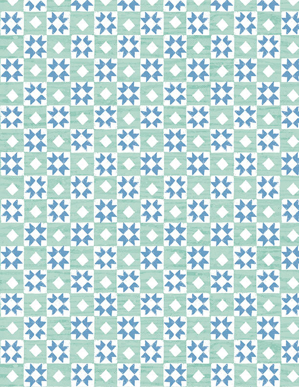 Friendly Farmstead - Checkerboard Teal