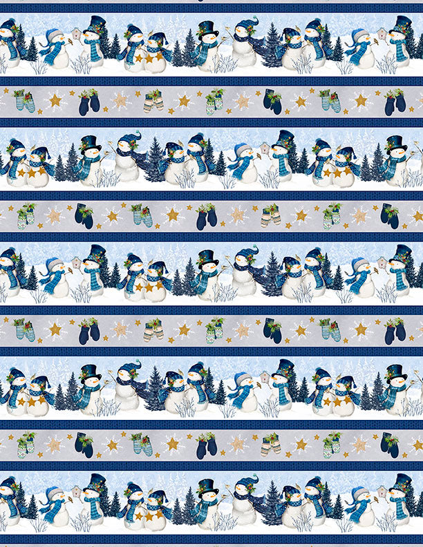 Let it Snow-Man! - Repeating Stripe Multi