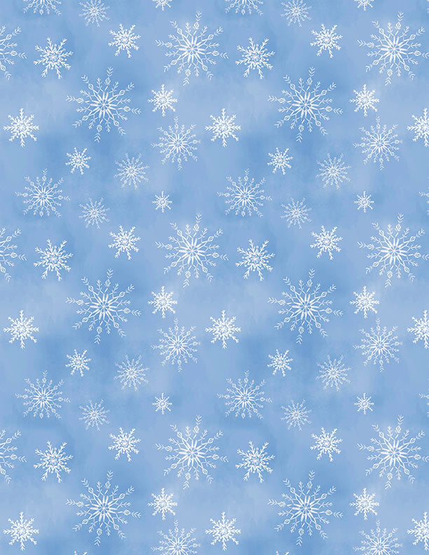 Let it Snow-Man! - Snowflakes All Over Light Blue