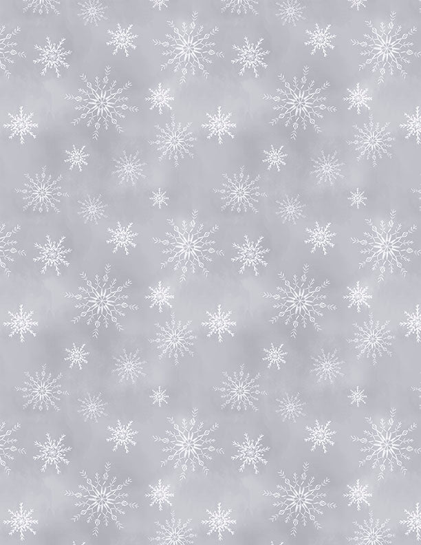 Let it Snow-Man! - Snowflakes All Over Gray