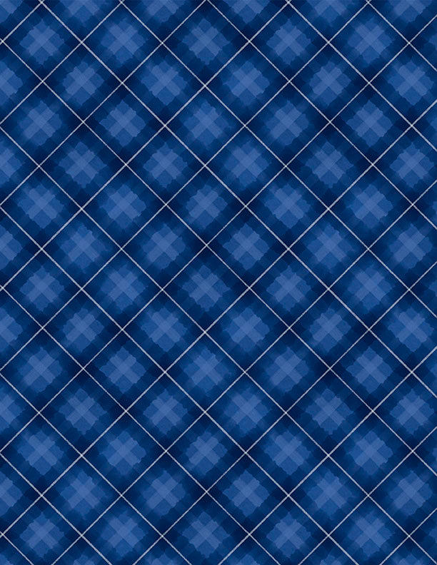 Let it Snow-Man! - Plaid Dark Blue