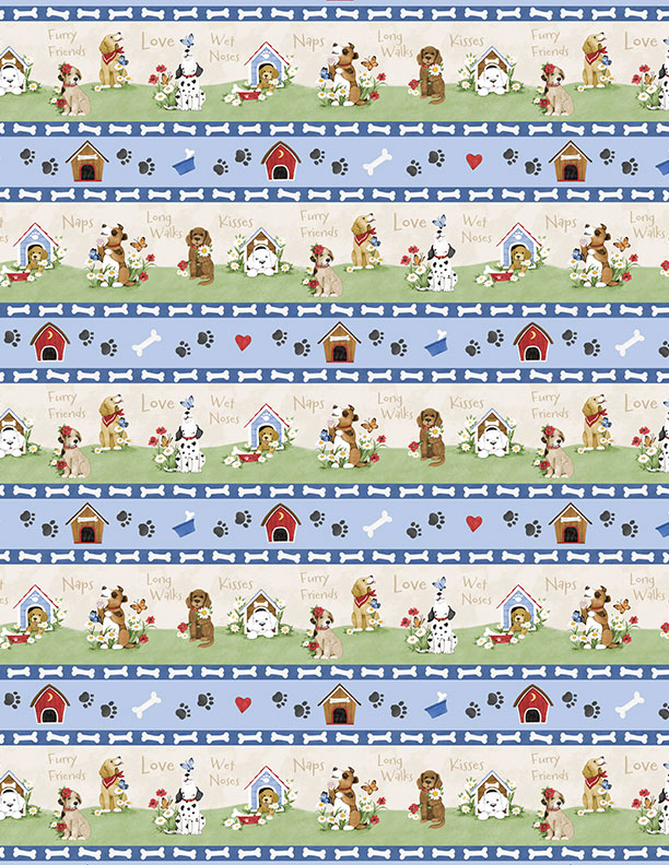 Paws at Play - Repeating Stripe Multi