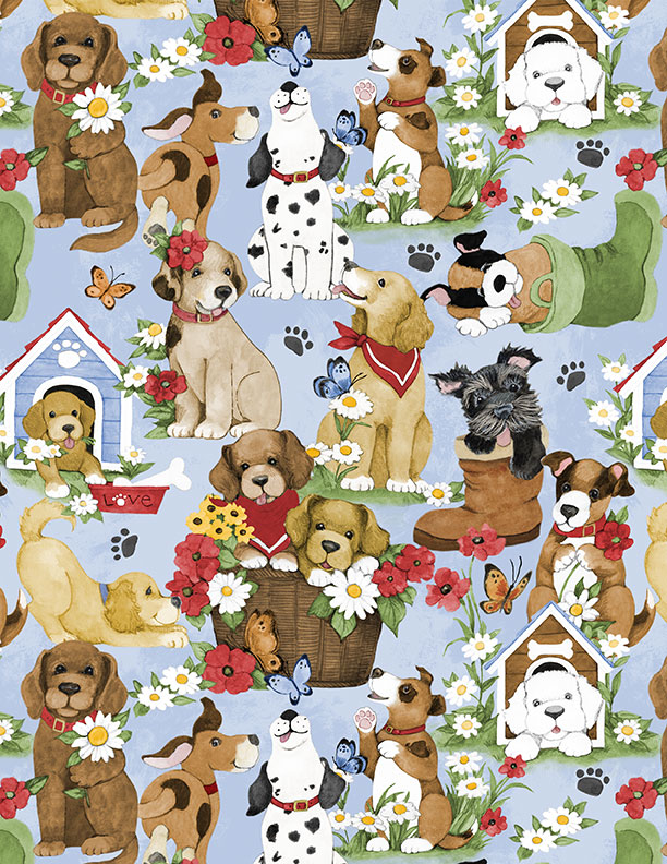 Paws at Play - Packed Puppies Light Blue