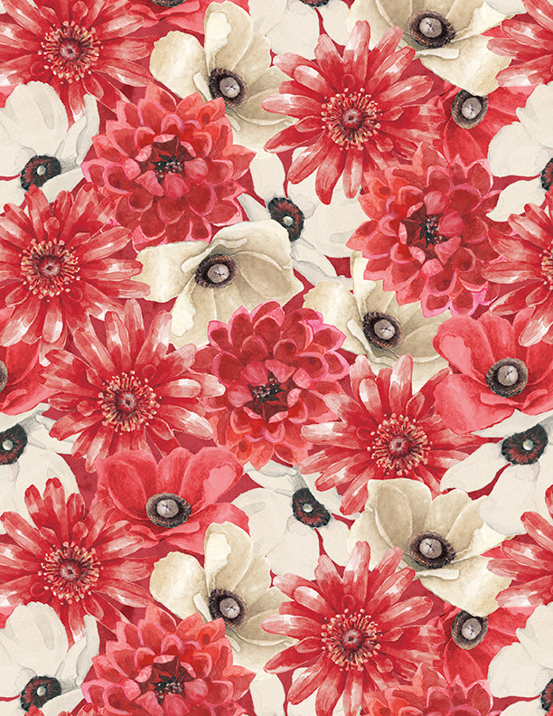 Scarlet Dreams -	Packed Floral