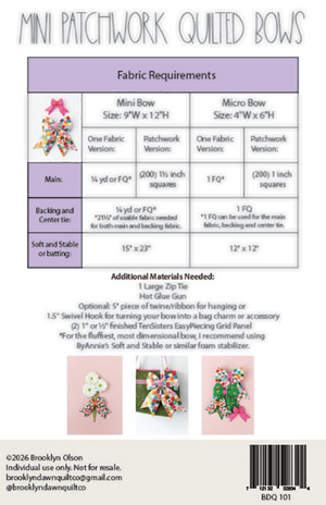 Mini Patchwork Quilted Bows