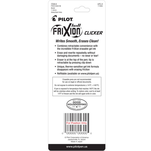 Frixion Clicker Ball Black Blue Red 3pk