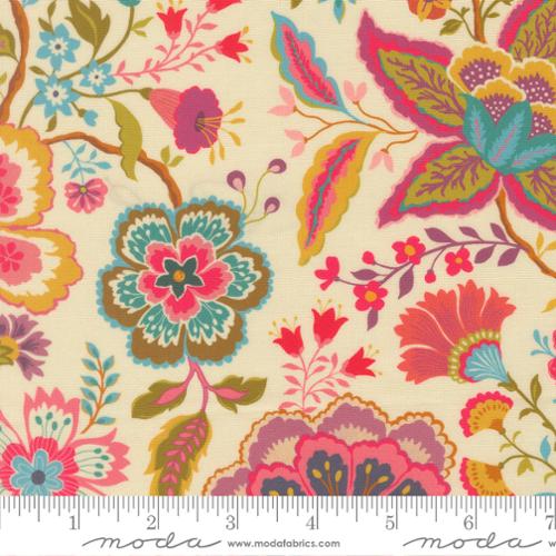 Sitara Jasmine Cream fabric by Crystal Manning for Moda