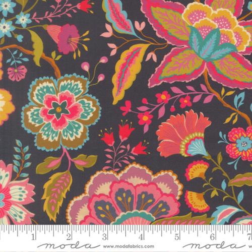 Sitara Jasmine Midnight fabric by Crystal Manning for Moda