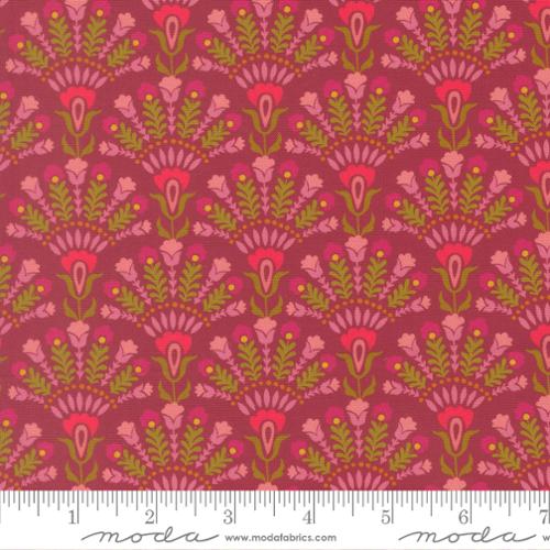 Sitara Opaline Rose Wine fabric by Crystal Manning for Moda