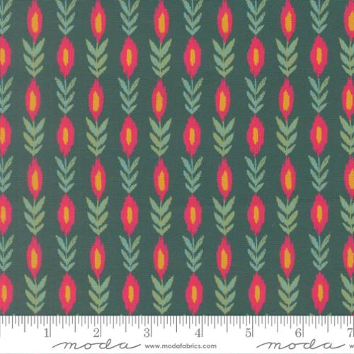 Sitara Vines Dark Teal fabric by Crystal Manning for Moda