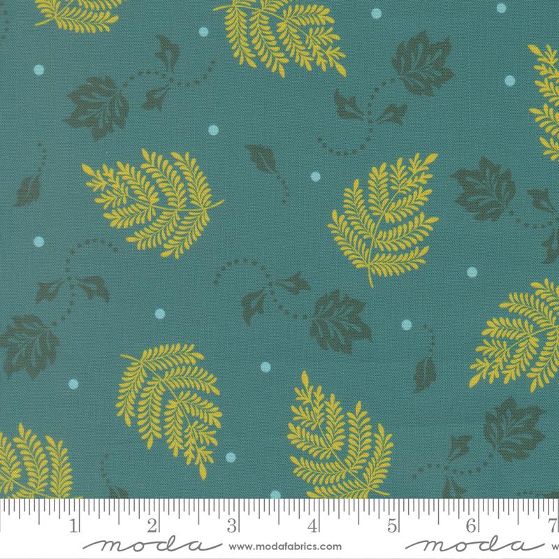 Sitara Paisley Leaf Lagoon fabric by Crystal Manning for Moda