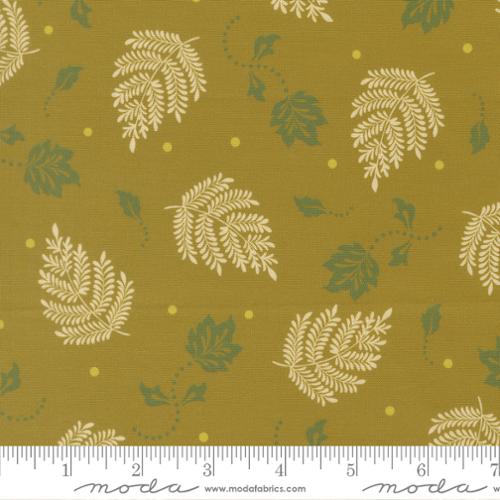 Sitara Paisley Leaf Olive fabric by Crystal Manning for Moda