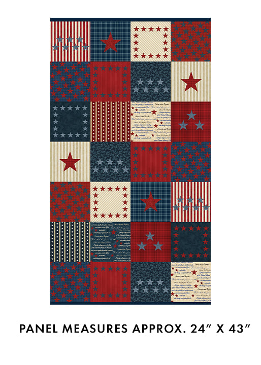 American Spirit Panel Blue/Red 24"x43"