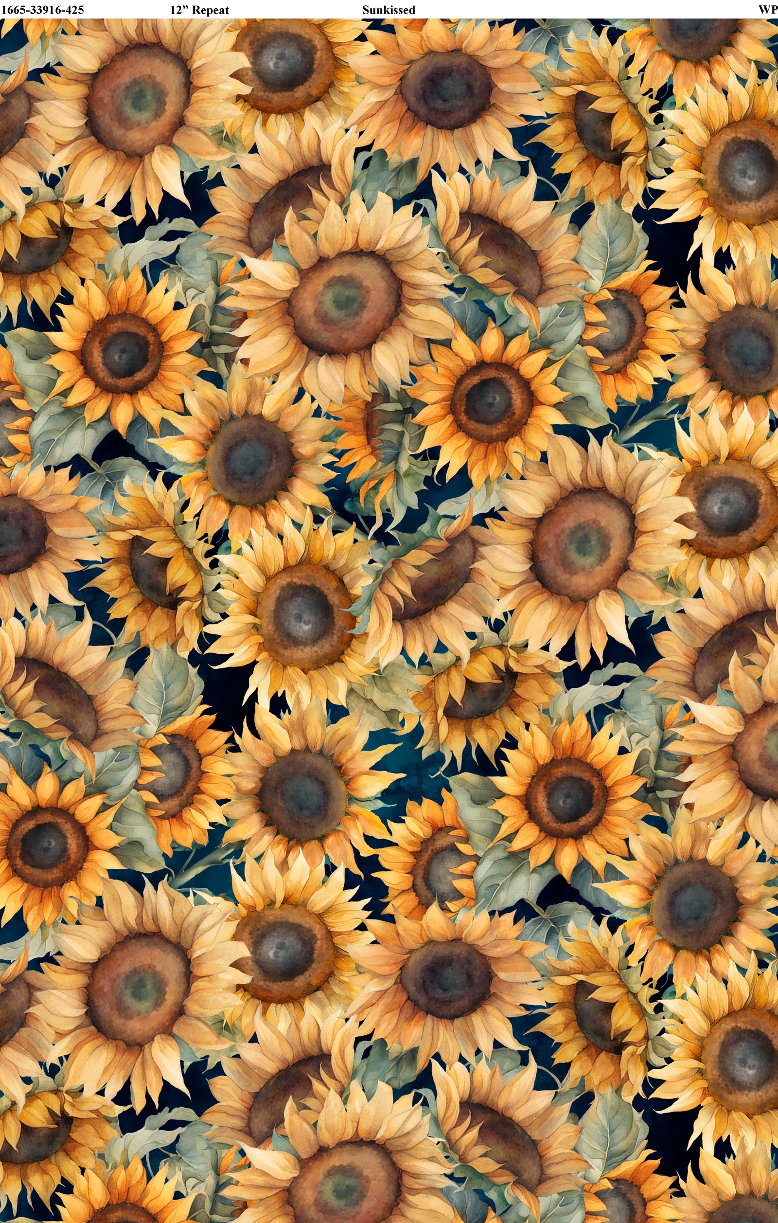 Packed Sunflowers Yellow Green