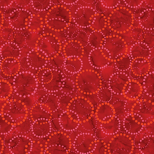 Circle Dots Red Batik