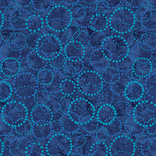 Circle Dots Blue Batik