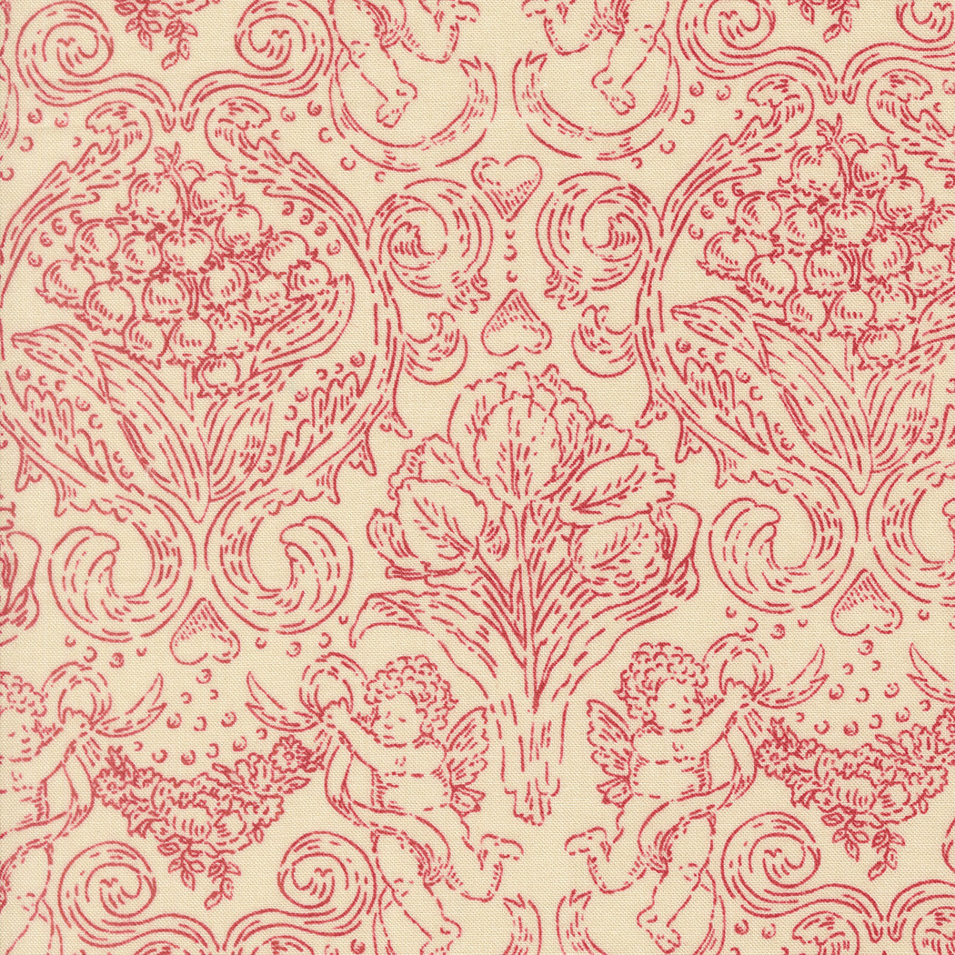 Je T'aime Pure Love Lace Red fabric by Stacy Iest Hsu for Moda