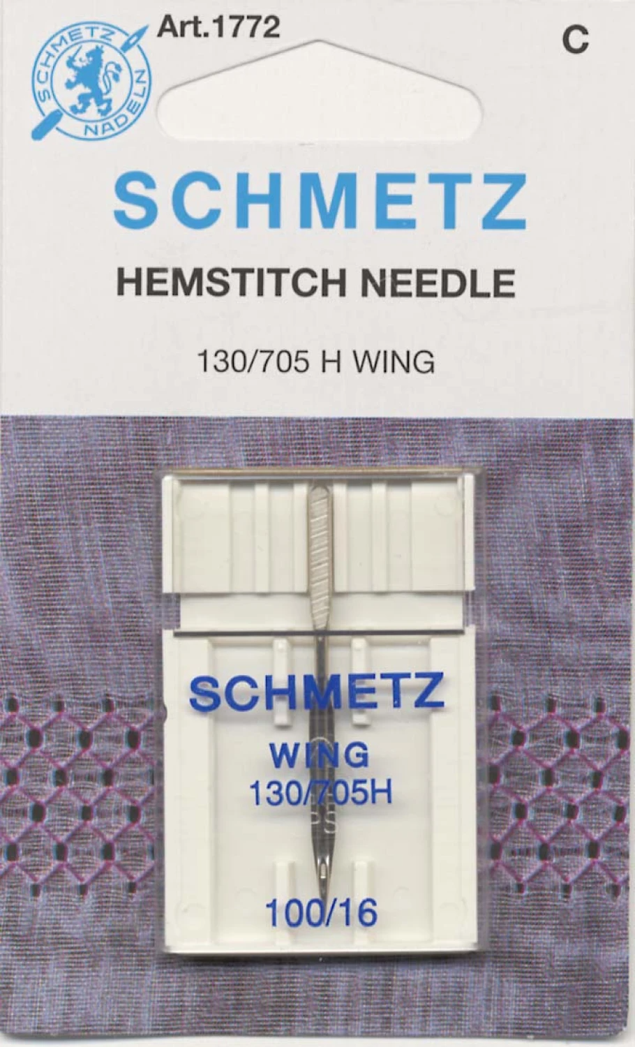 Schmetz Hemstitch / Wing Machine Needle Size 100 1ct