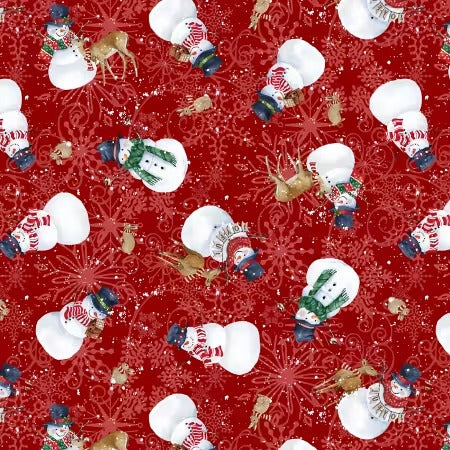 Red Tossed Snowmen 8 Inch repeat