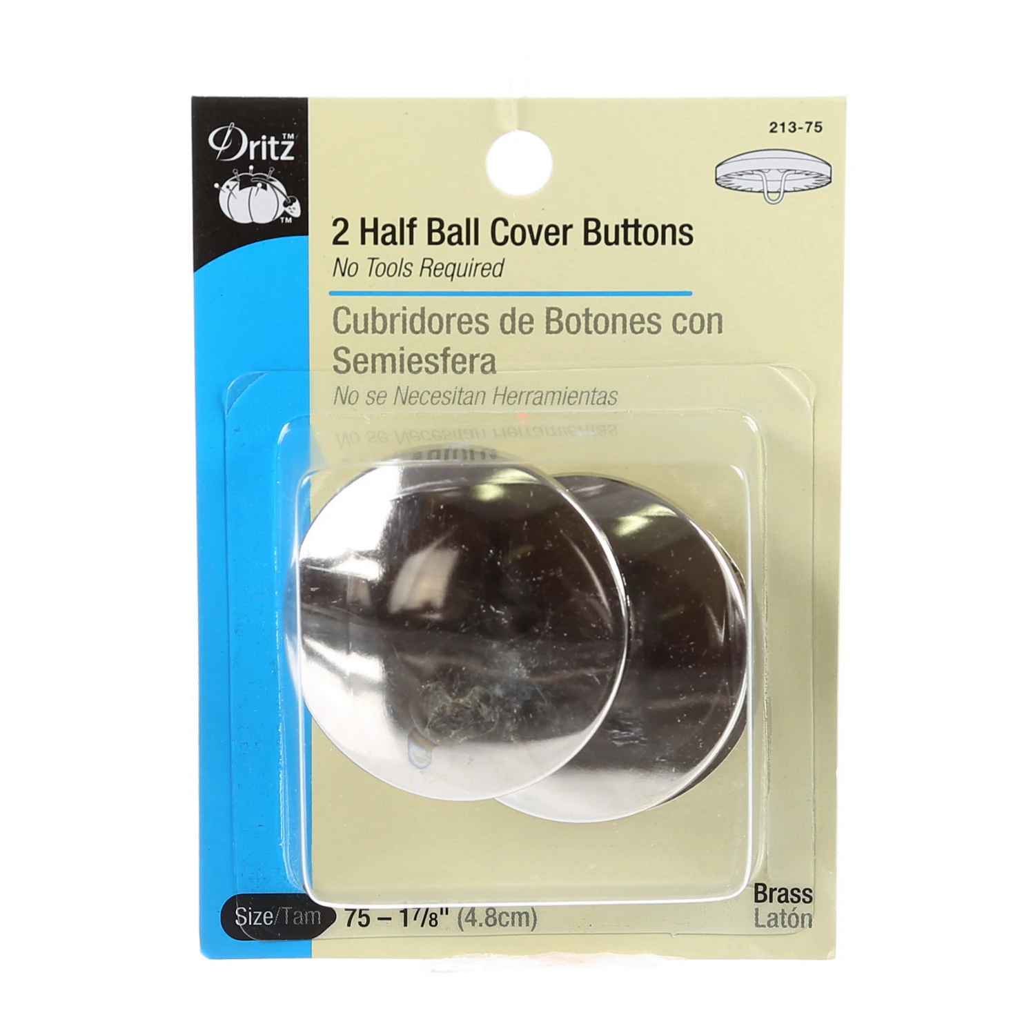 Button Cover Half Ball Size 75 - 1-7/8in