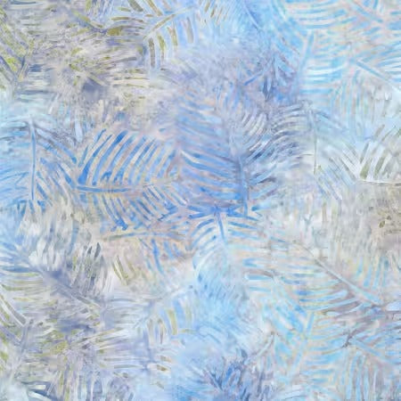 Blue/Tan Palm Frond Batik