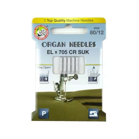 Organ Needles ELx705 Chromium SUK Size 80/12 Eco Pack
