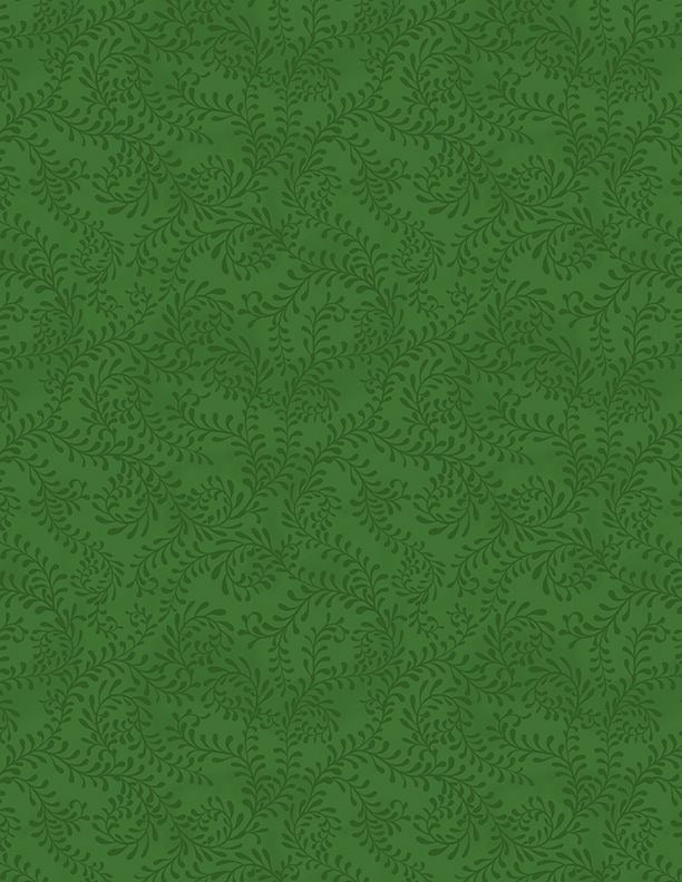 Swirling Leaves Forest Green