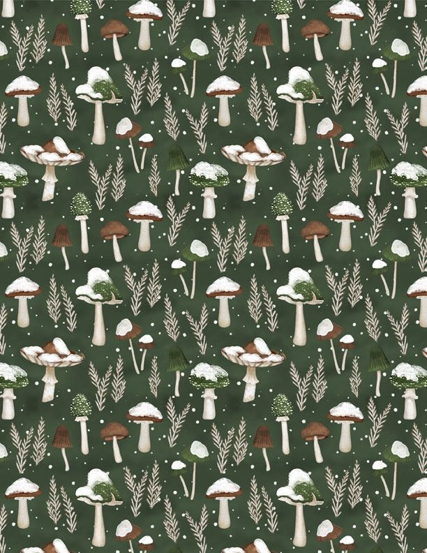 Mushrooms All Over Green