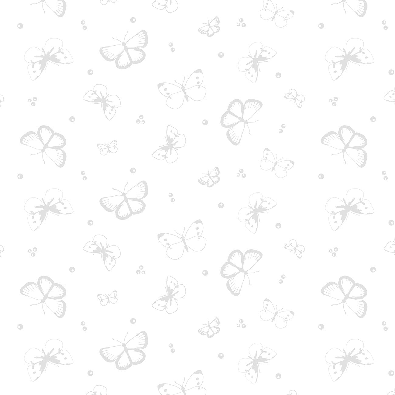Spring Days - Butterflies White on White
