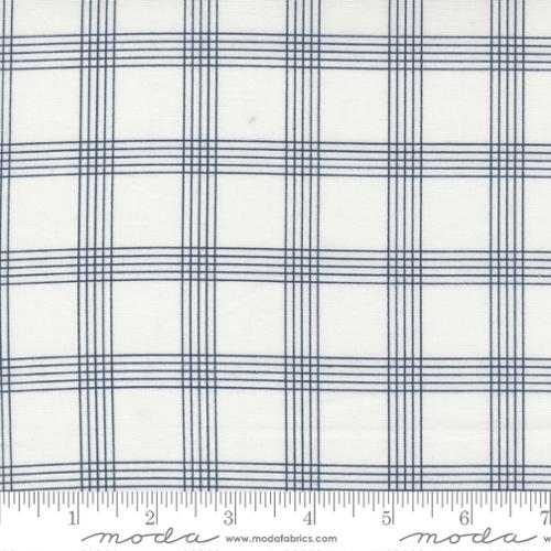 Cream Navy Plaid