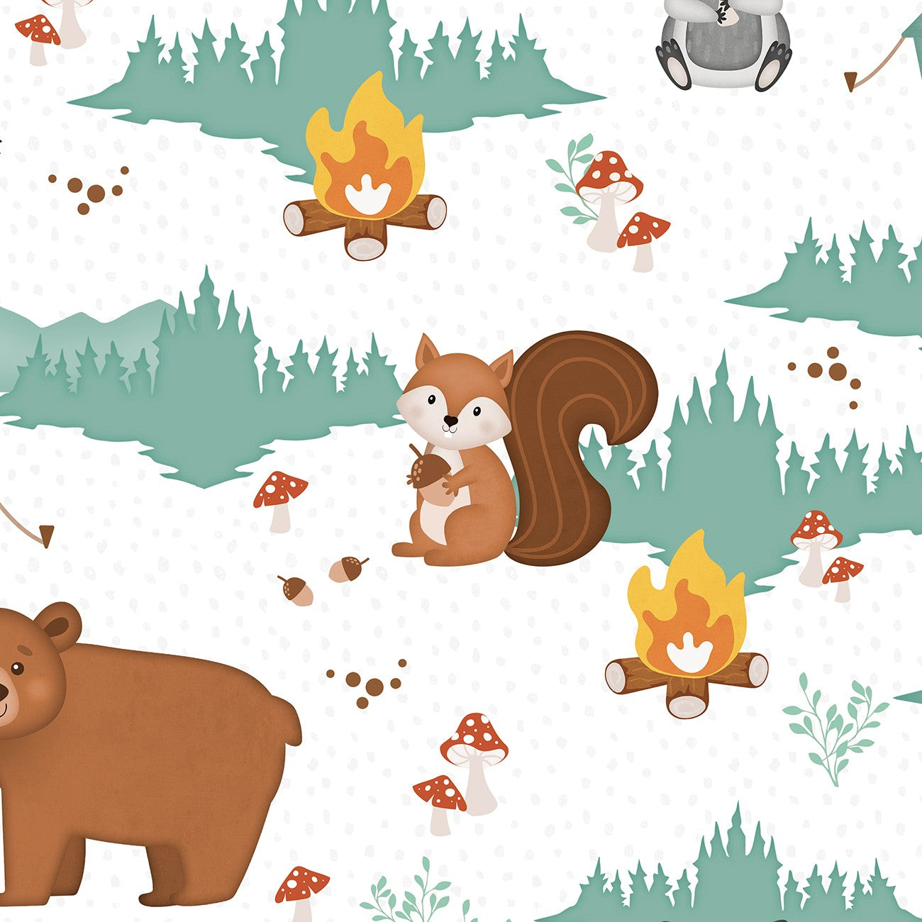 Woodland Whimsy - Scenic Animals White