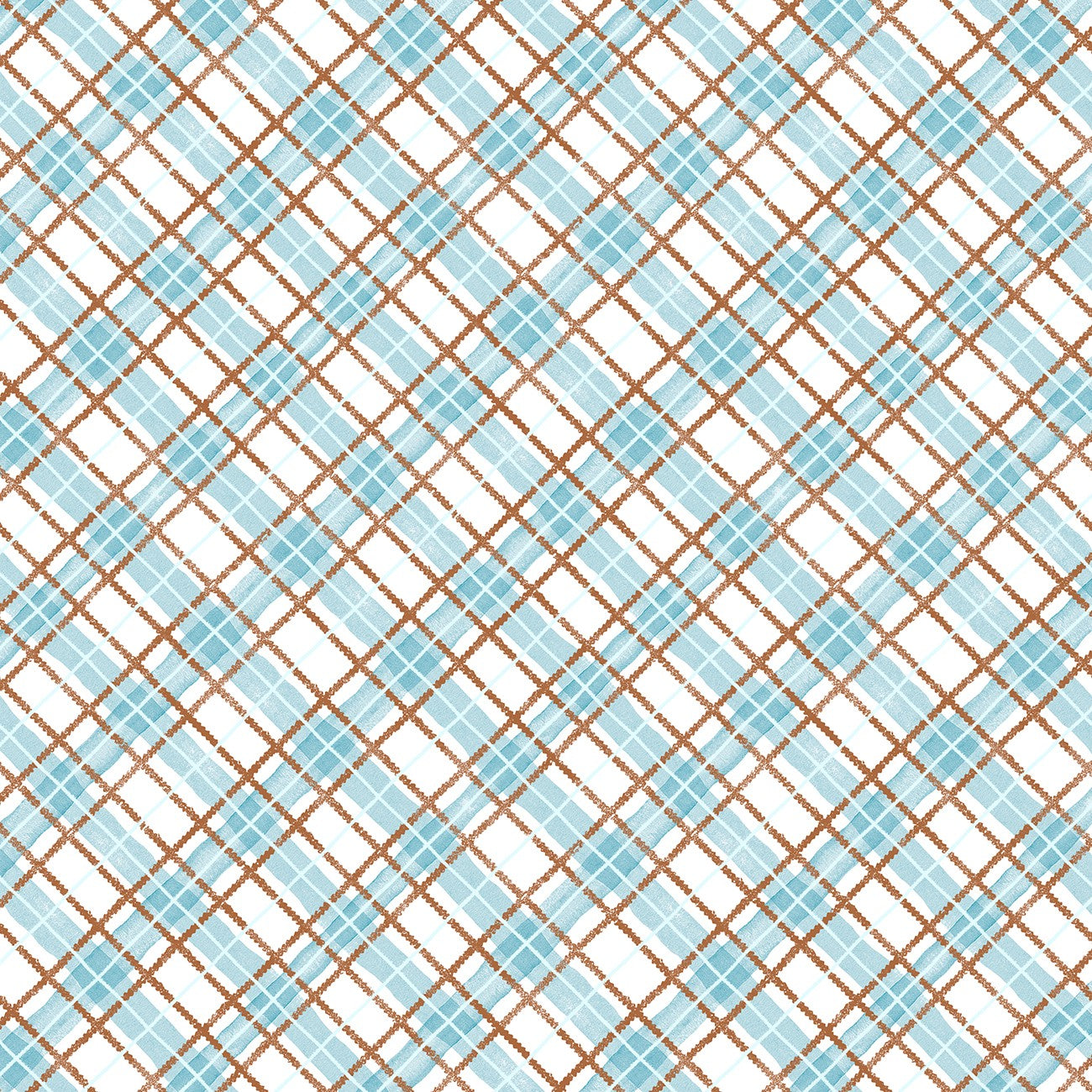 Woodland Whimsy - Plaid White/Blue