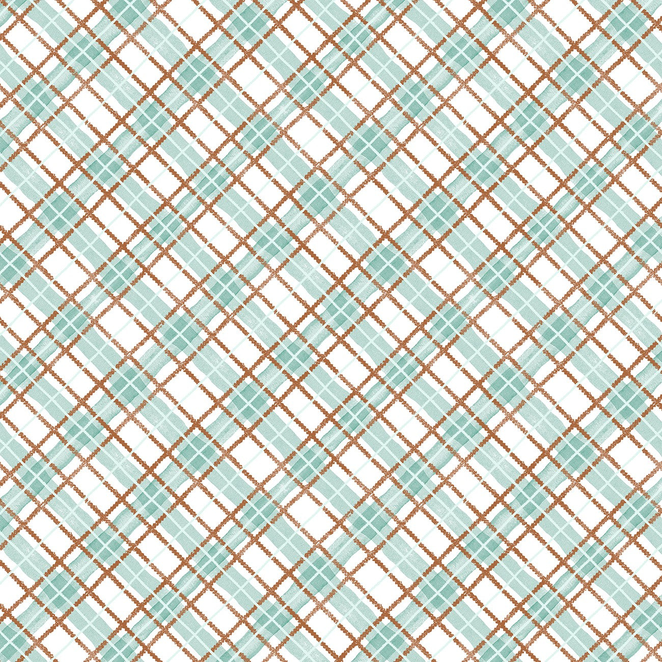 Woodland Whimsy - Plaid White/Teal