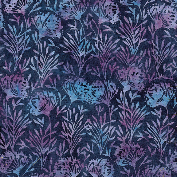 Blue Denim Flower with Leaves