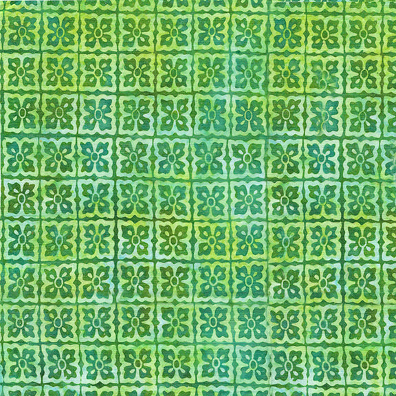 Multi Green Yellow Glacier Square Floral