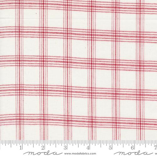 Woven White Red Checks