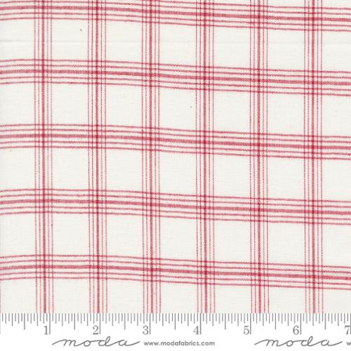 Woven White Red Checks