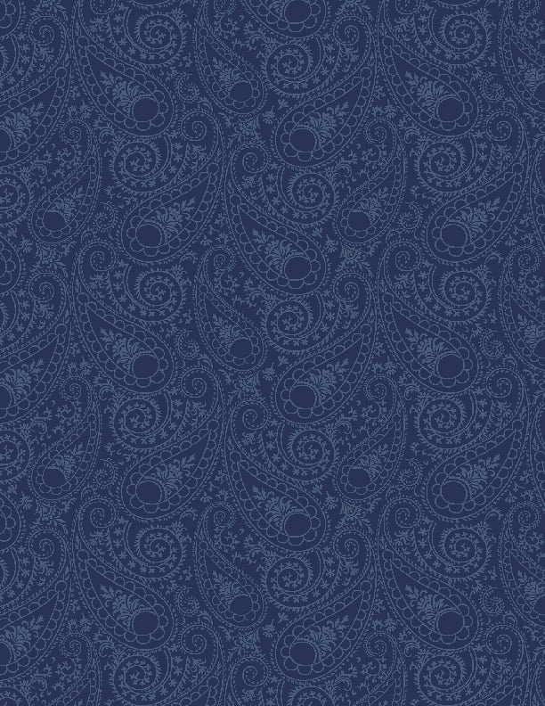 Navy Paisley