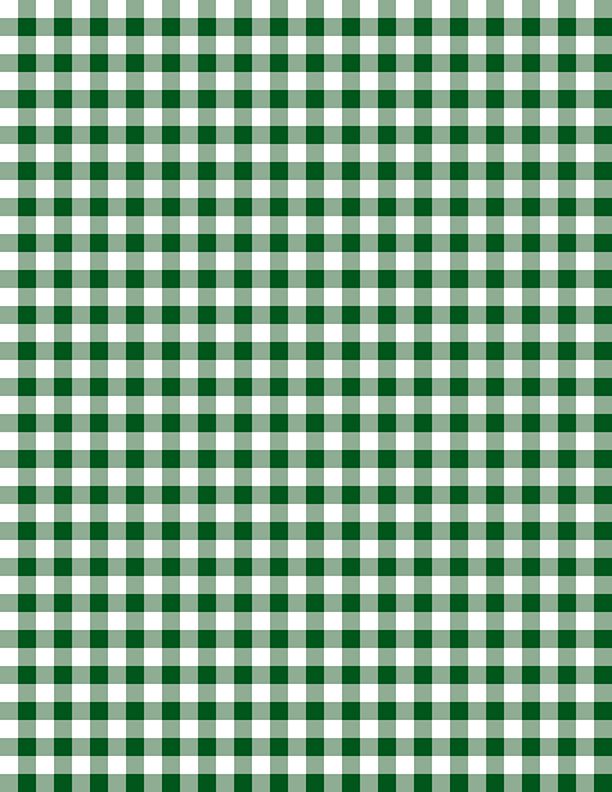 Gingham White/Dark Green