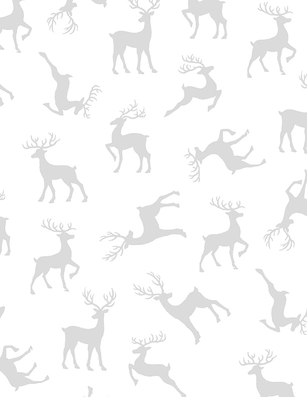 Reindeers All Over White On White