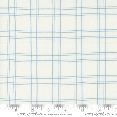 Cream Light Blue Plaid