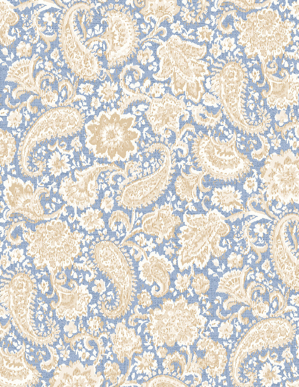 Floral and Paisley Light Denim